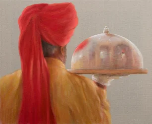Tarjoilija, Rambagh Palace, 2010 (akryyli kankaalle)
